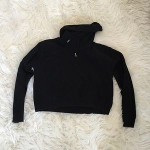 Black crop cowl neck